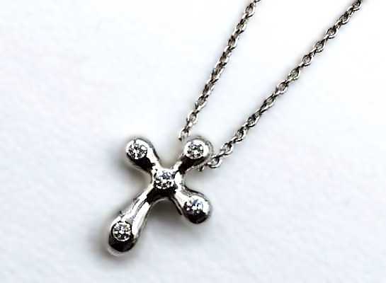 ティファニー買取 Pt950ダイヤモンド ミニクロス ネックレス